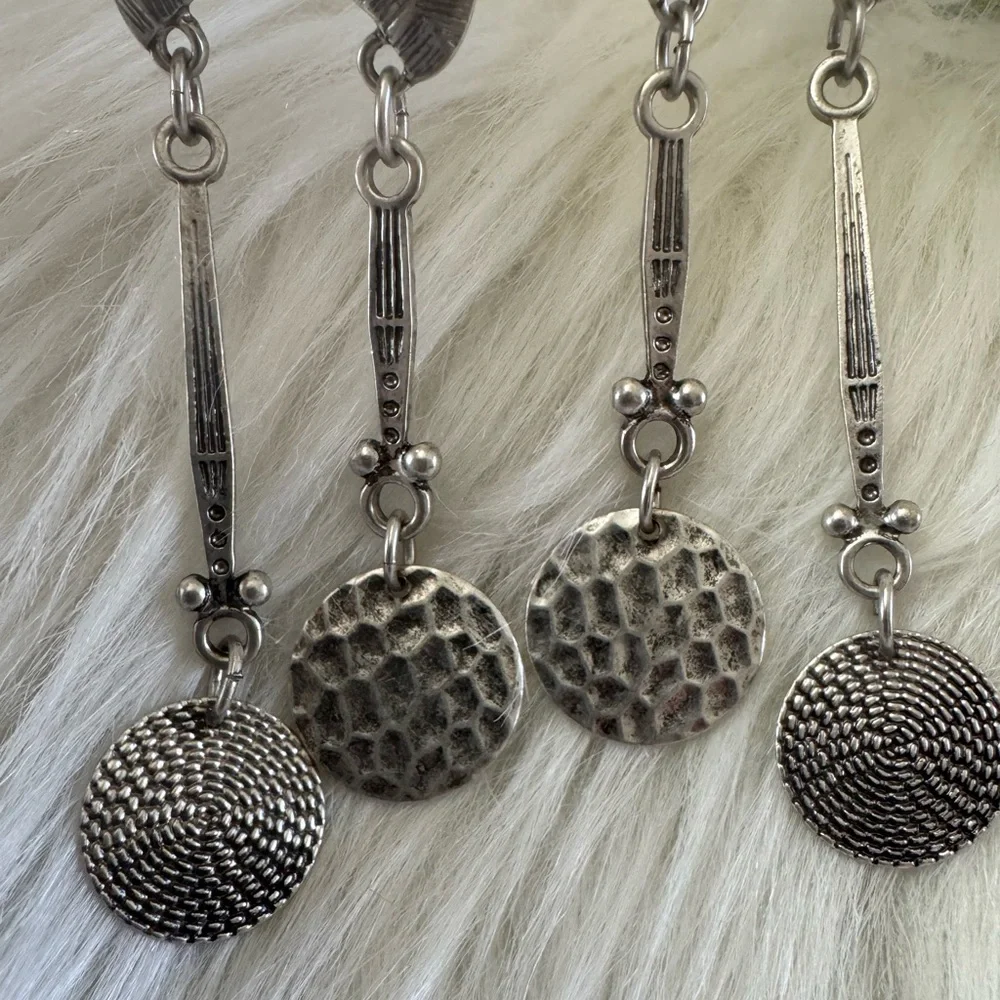 Free People Back To Brooklyn Dangle Silver Tone Boho Earrings - Picture 10 of 12